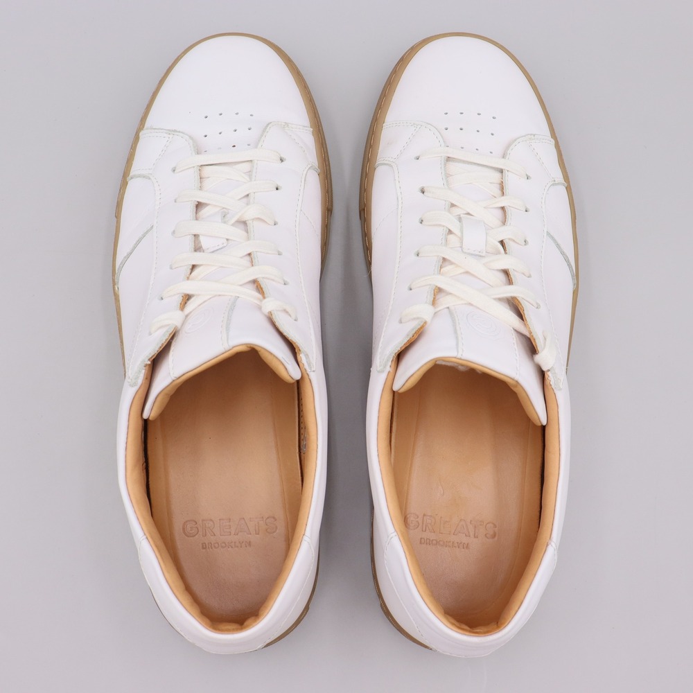 GREATS Royale Sneakers White/Gum Sole Men's Size 12 US Low Top Casual Sneakers - Picture 8 of 9